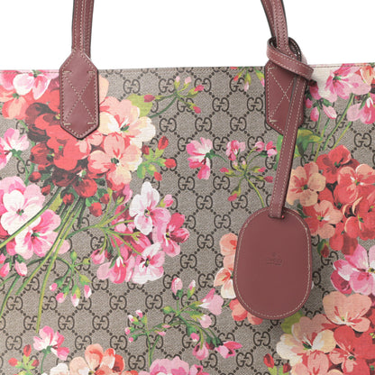 Gucci GG Supreme Monogram Blooms Medium Reversible Tote Beige Multicolor Dry Rose 10 of 14