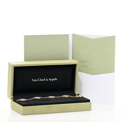 Van Cleef & Arpels 18K Yellow Gold Mother of Pearl 5 Motifs Vintage Alhambra Bracelet 4 of 4