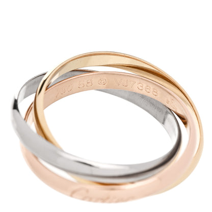 Cartier 18K Pink Yellow White Gold Small Trinity Ring 58 8.25 4 of 5