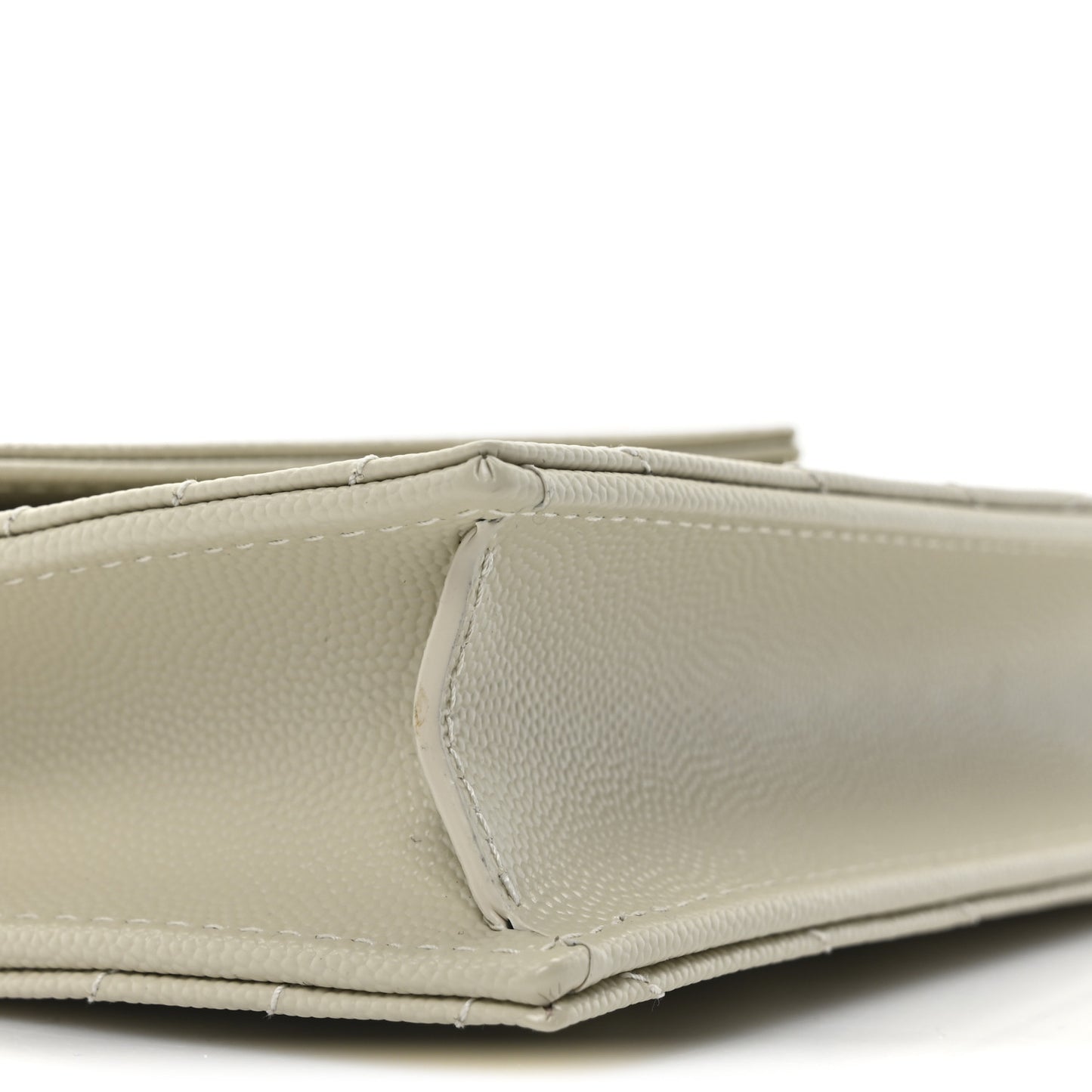 Grain De Poudre Matelasse Chevron Monogram Envelope Chain Wallet Crema Soft