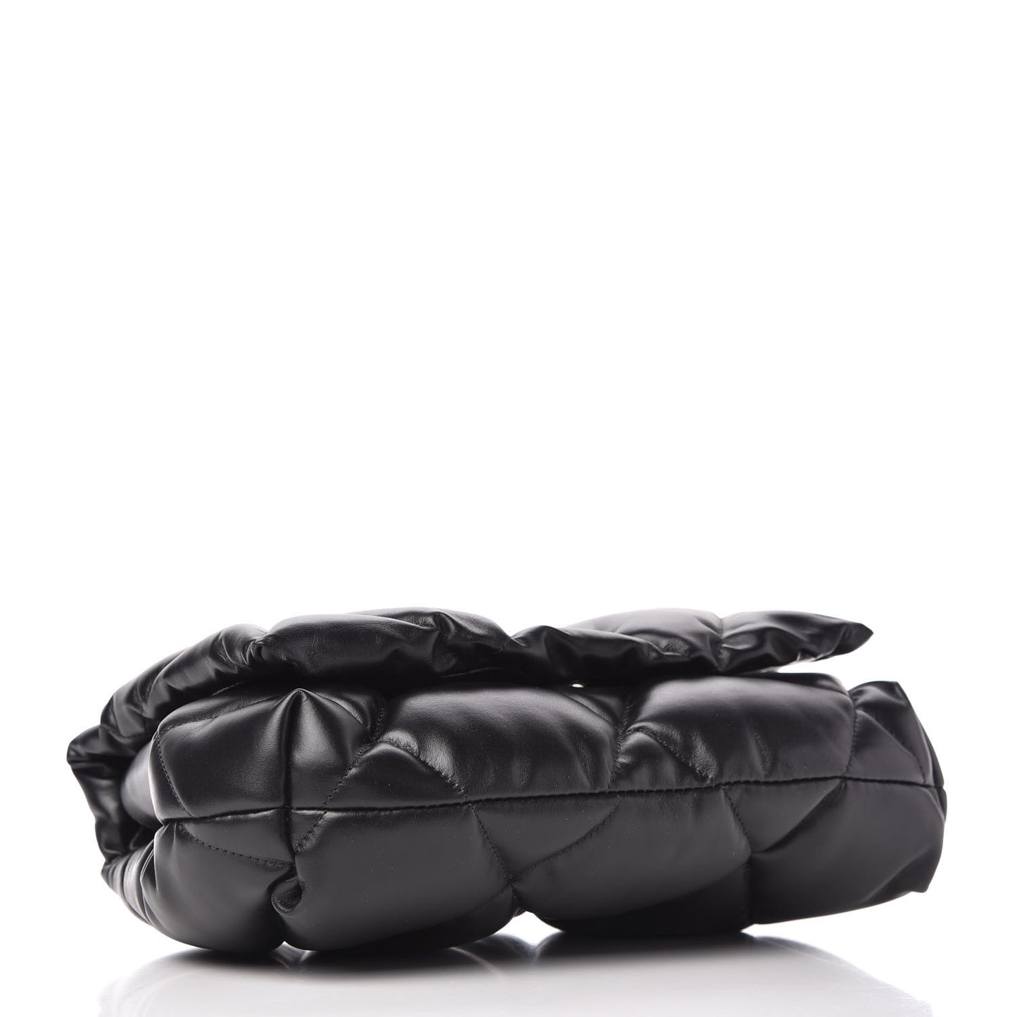 Nappa Calfskin Quilted Touch B Puffy Clutch Black