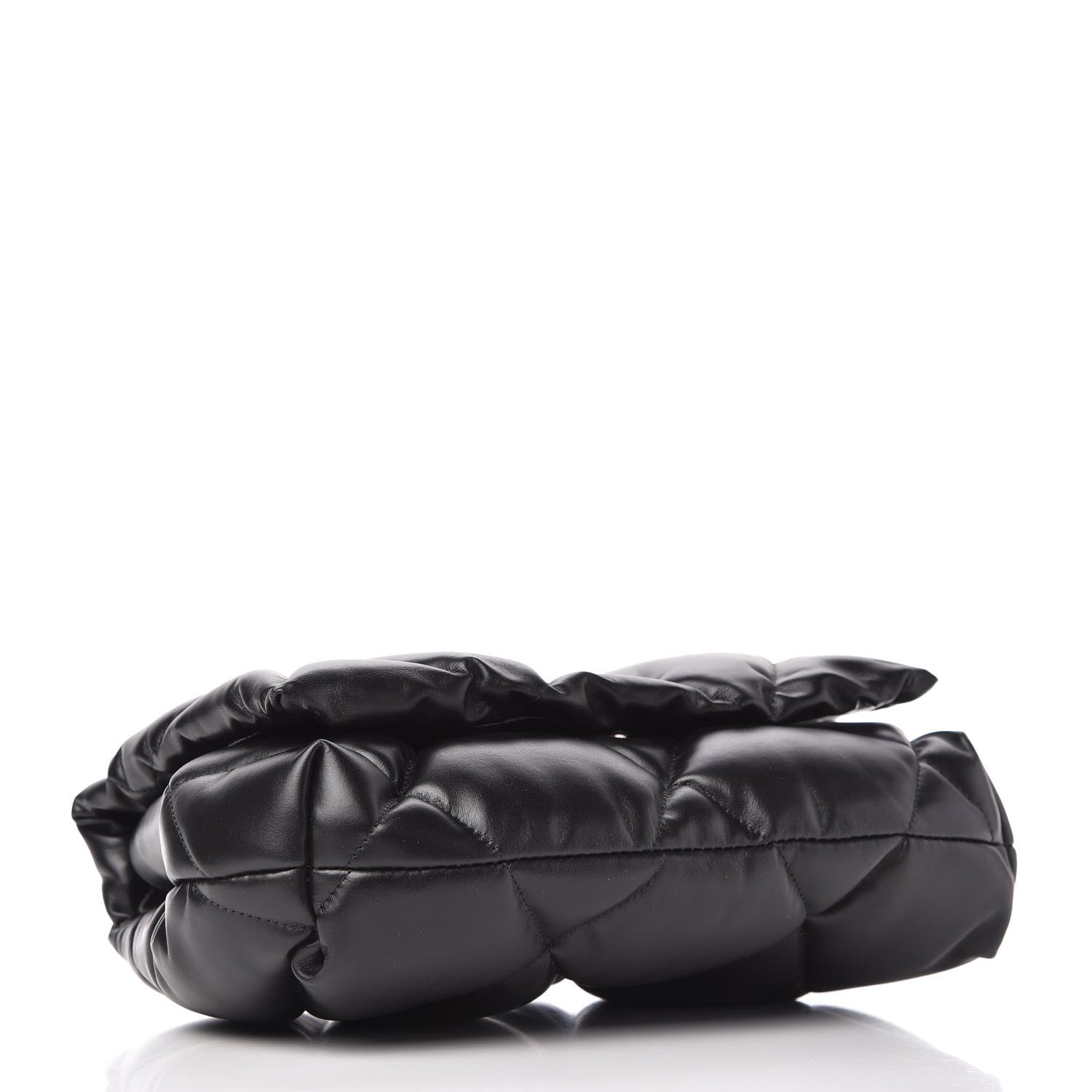 Balenciaga Nappa Calfskin Quilted Touch B Puffy Clutch Black 4 of 9