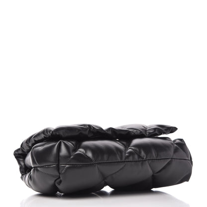 Balenciaga Nappa Calfskin Quilted Touch B Puffy Clutch Black 4 of 9