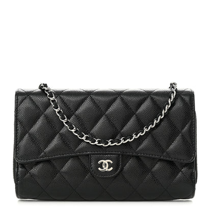 Chanel Caviar Quilted Phone Holder Wallet on Removable Chain Black 1 of 12