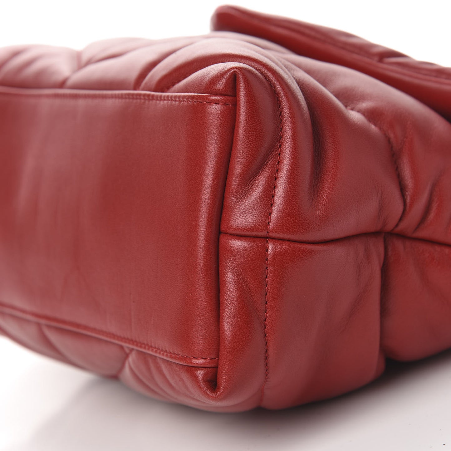 Lambskin Quilted Small Loulou Puffer Monogram Chain Satchel Red