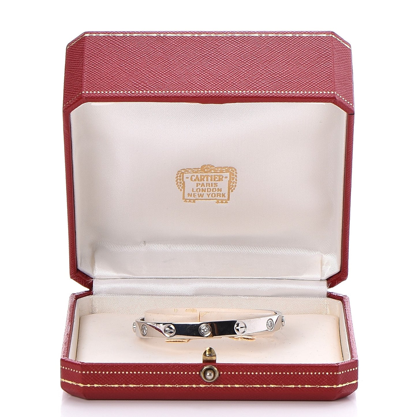18K White Gold 6 Diamond LOVE Bracelet 16