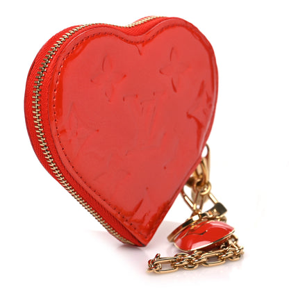 Louis Vuitton Vernis Heart Coin Purse Orange Sunset 3 of 6