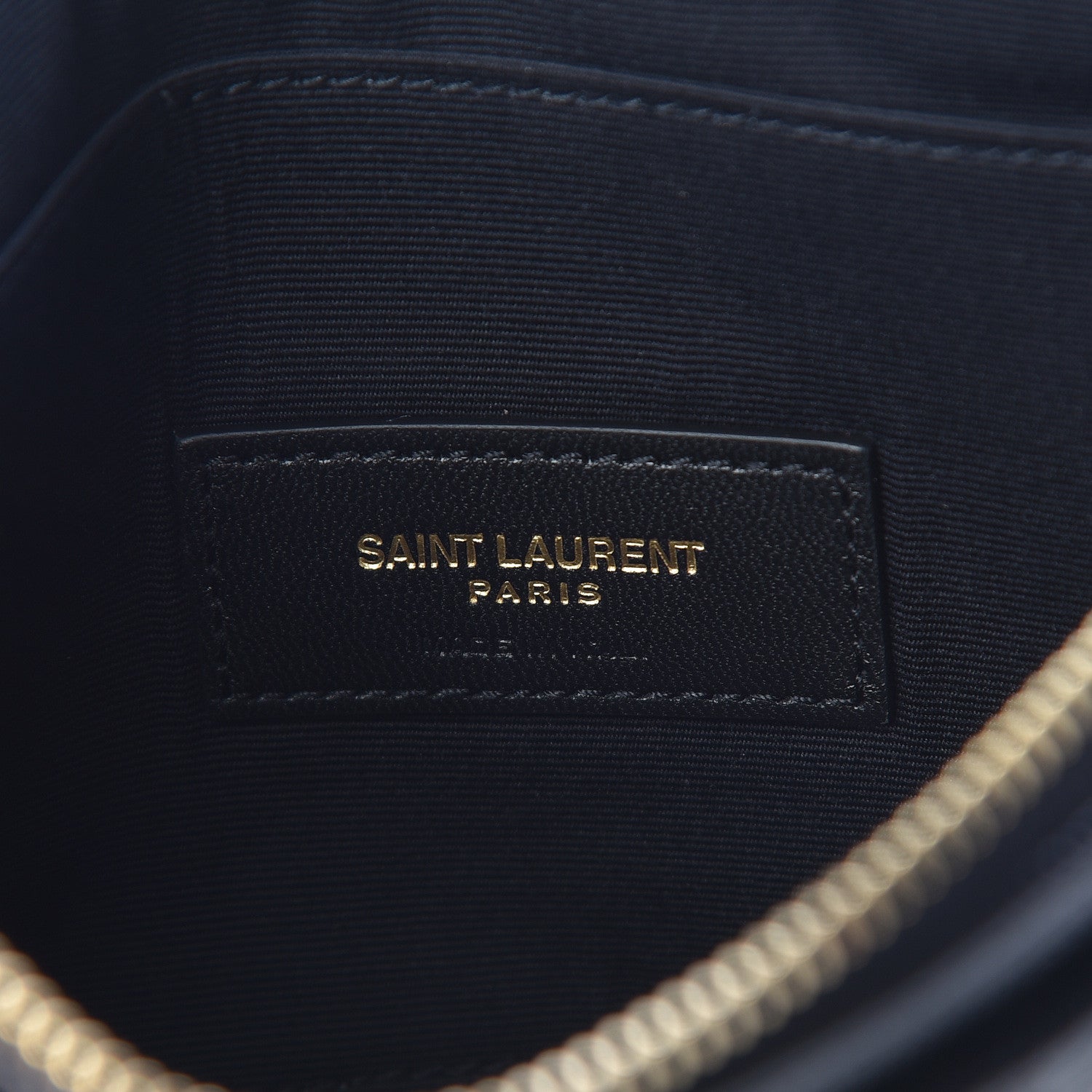Saint Laurent Grain De Poudre Chevron Monogram Bill Pouch Black 6 of 10