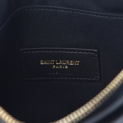 Saint Laurent Grain De Poudre Chevron Monogram Bill Pouch Black 6 of 10