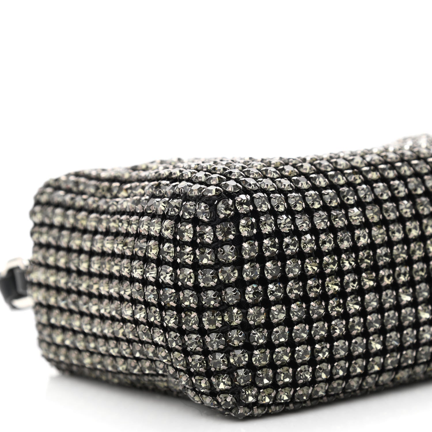 Alexander Wang Mesh Crystal Rhinestone Mini Heiress Pouch Black Silver 9 of 11