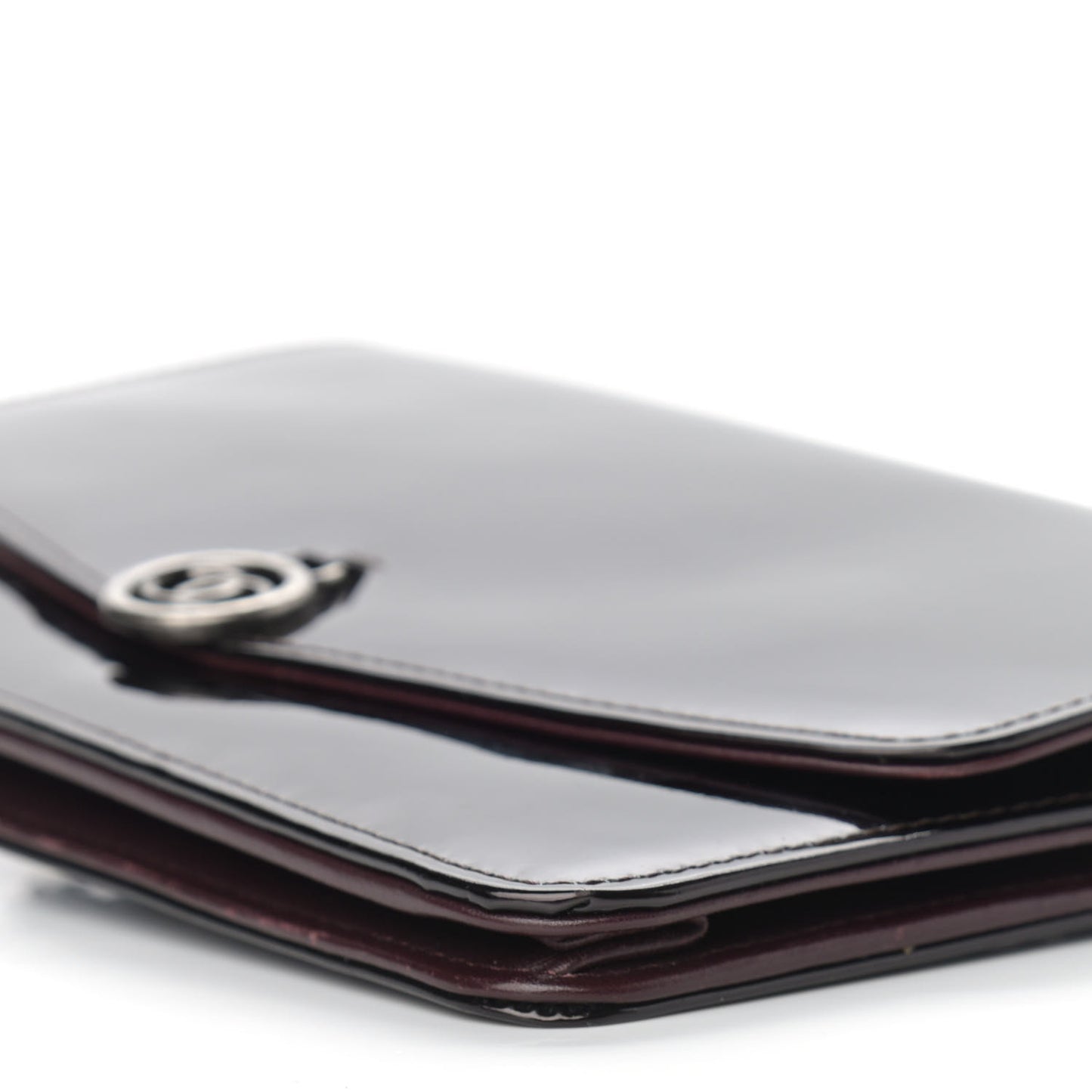 Patent Timeless CC Wallet On Chain WOC Burgundy