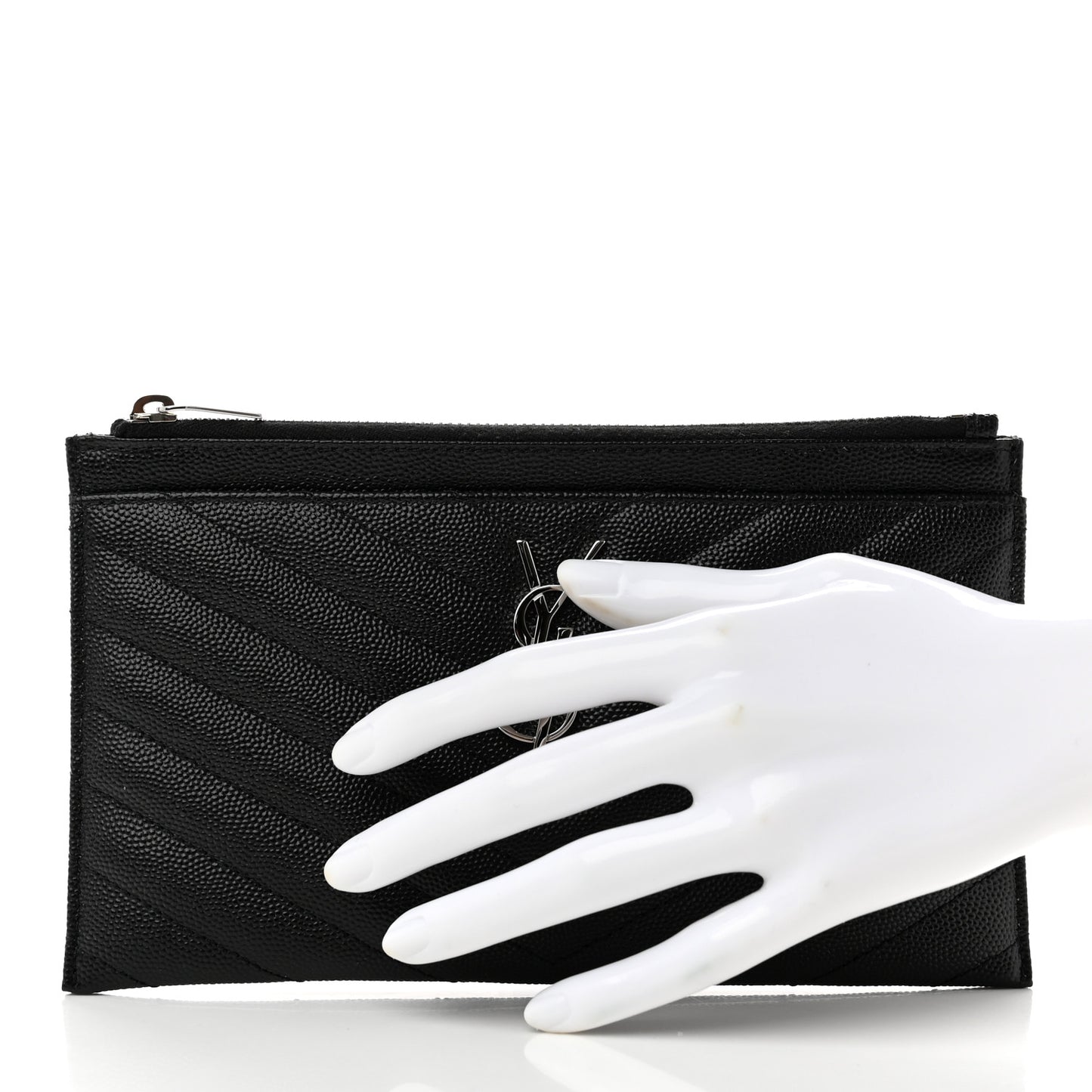 Grain De Poudre Chevron Monogram Bill Pouch Black