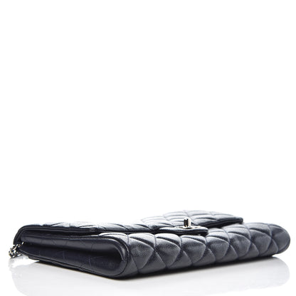Chanel Caviar Quilted Clutch With Chain Flap Blue 4 of 7