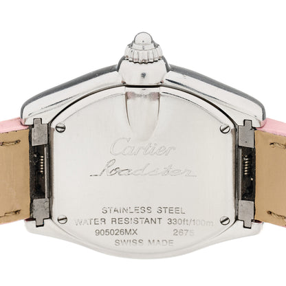 Cartier Stainless Steel Alligator 31mm Roadster Quartz Watch Pink 4 of 9