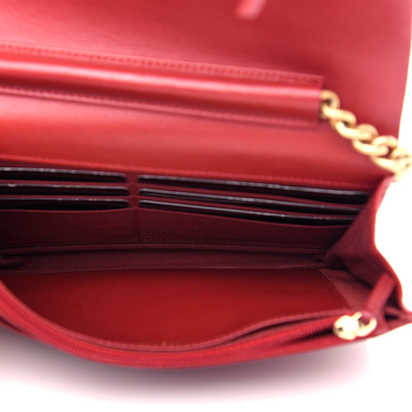 Caviar Quilted Boy Wallet On Chain WOC Red