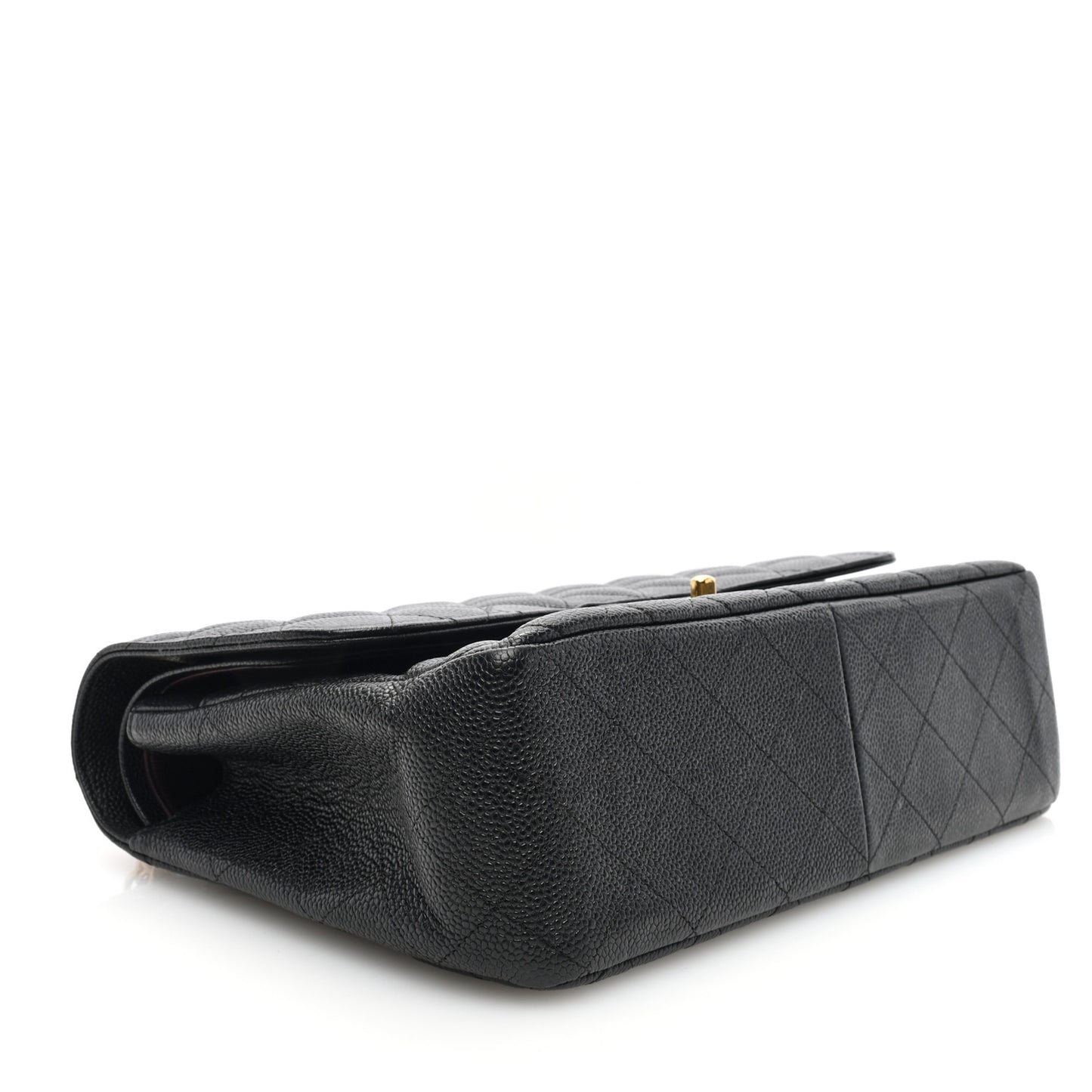 Caviar Quilted Jumbo Double Flap Black