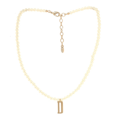 Christian Dior Pearl D Necklace Gold 3 of 5