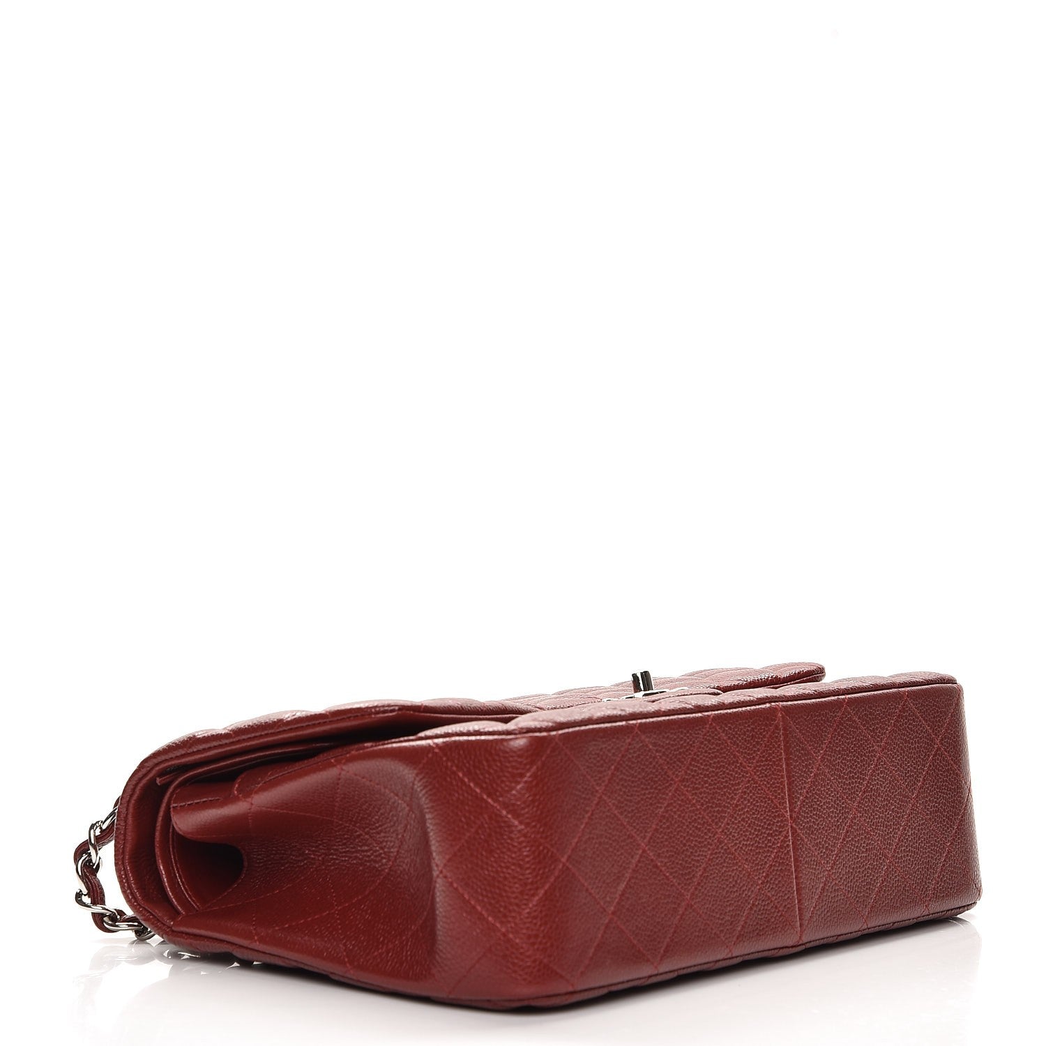 Chanel Caviar Quilted Jumbo Double Flap Dark Red 5 of 10