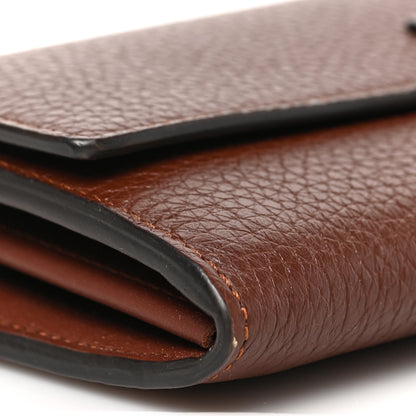 Fendi Vitello Stampa Granata Macro Stitchings Continental Wallet On Chain Ghianda 7 of 8