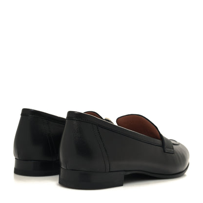 Hermes Goatskin Womens Paris Loafers 38.5 Black 4 of 9