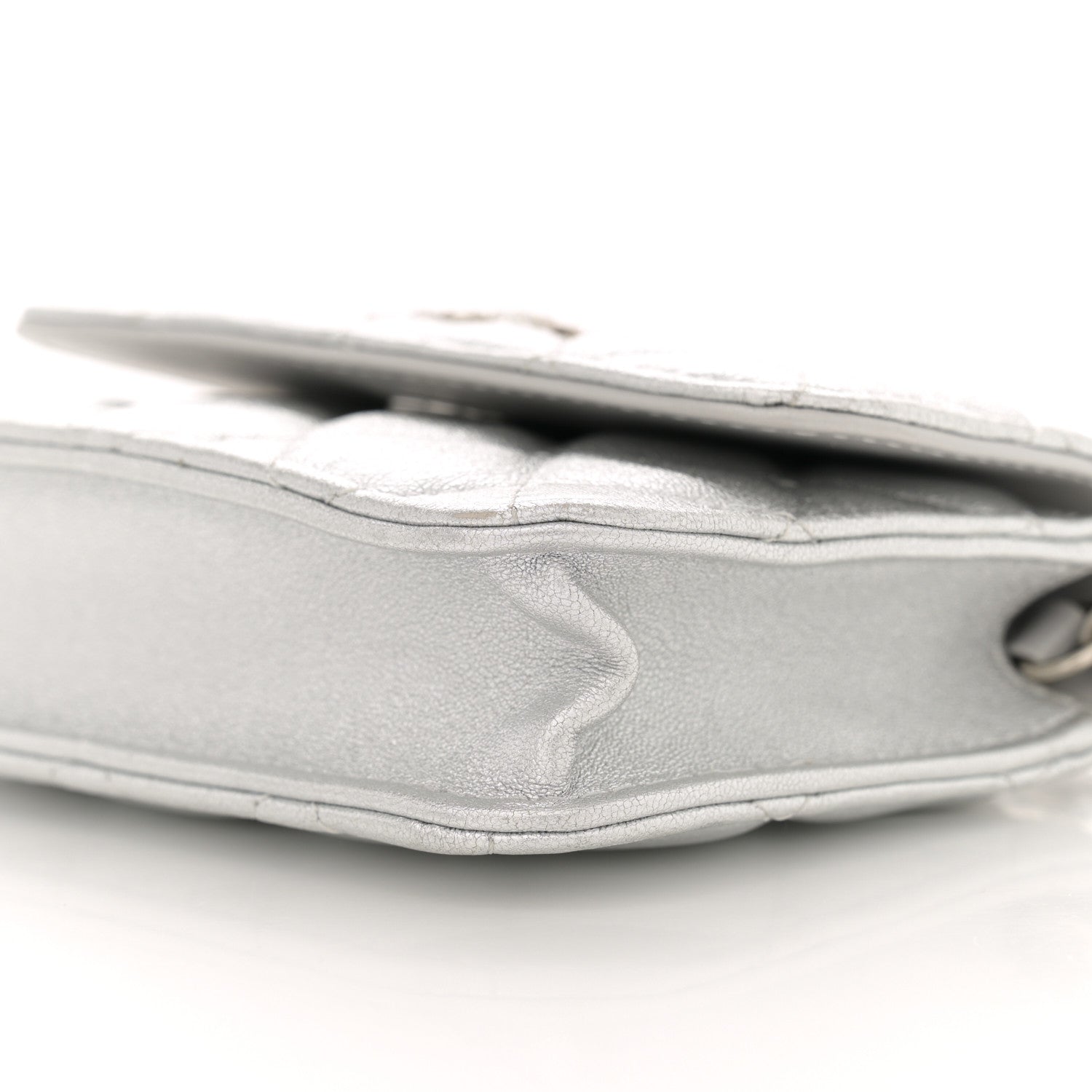 Chanel Metallic Goatskin Quilted Star Flap Waist Belt Bag Silver 10 of 10