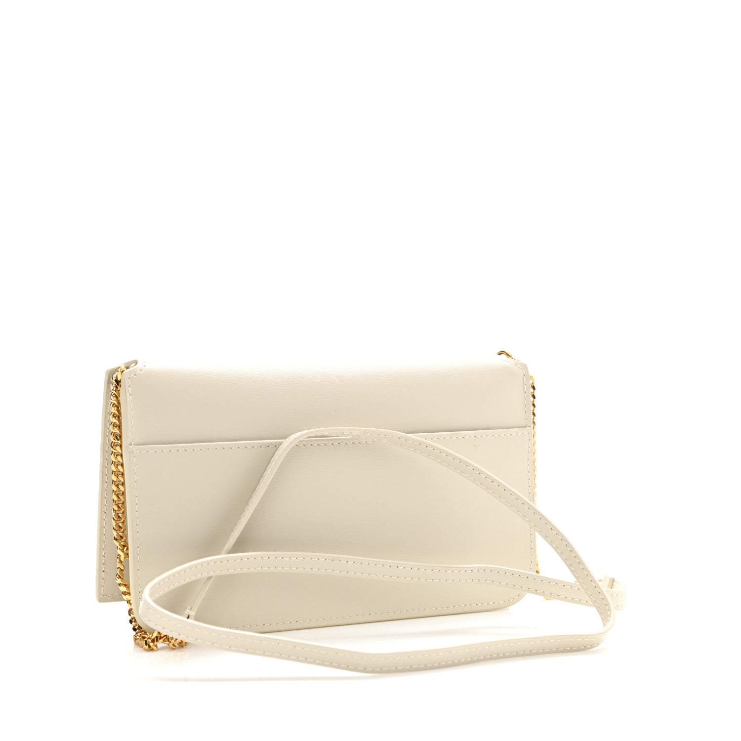 Saint Laurent Smooth Calfskin Monogram Phone Holder Crossbody Blanc Vintage 3 of 7