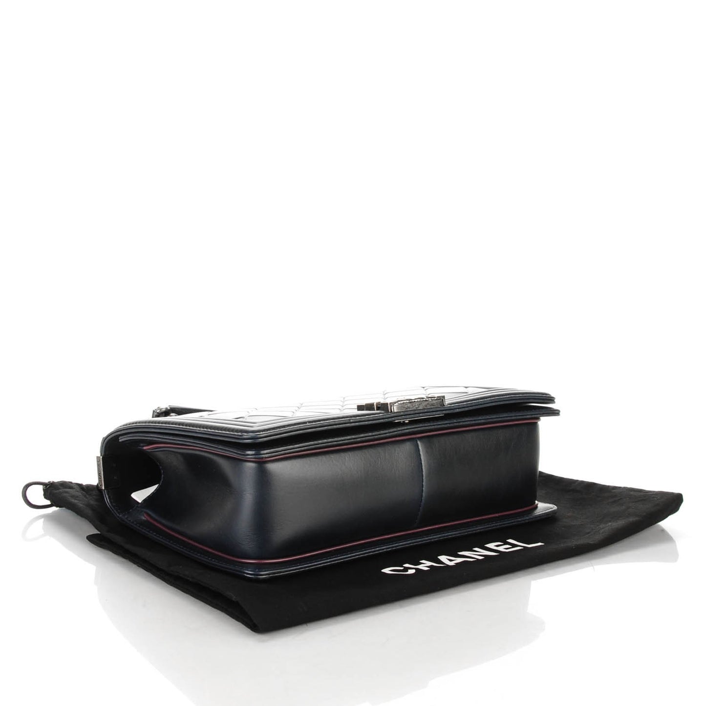 Calfskin Embossed New Medium Paris Salzburg Boy Flap Black