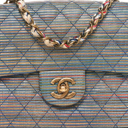 Chanel Metallic Sheepskin Thin Striped Small Single Flap Multicolor 8 of 11