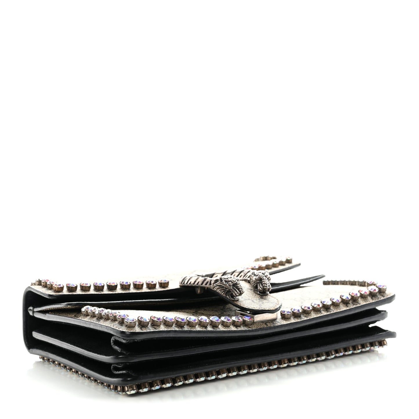 GG Supreme Monogram Crystal Small Dionysus Shoulder Bag Black