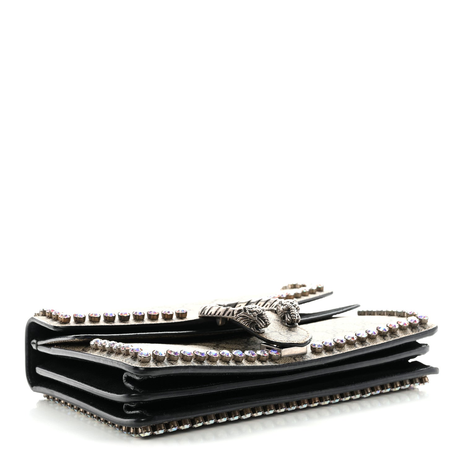 Gucci GG Supreme Monogram Crystal Small Dionysus Shoulder Bag Black 4 of 11