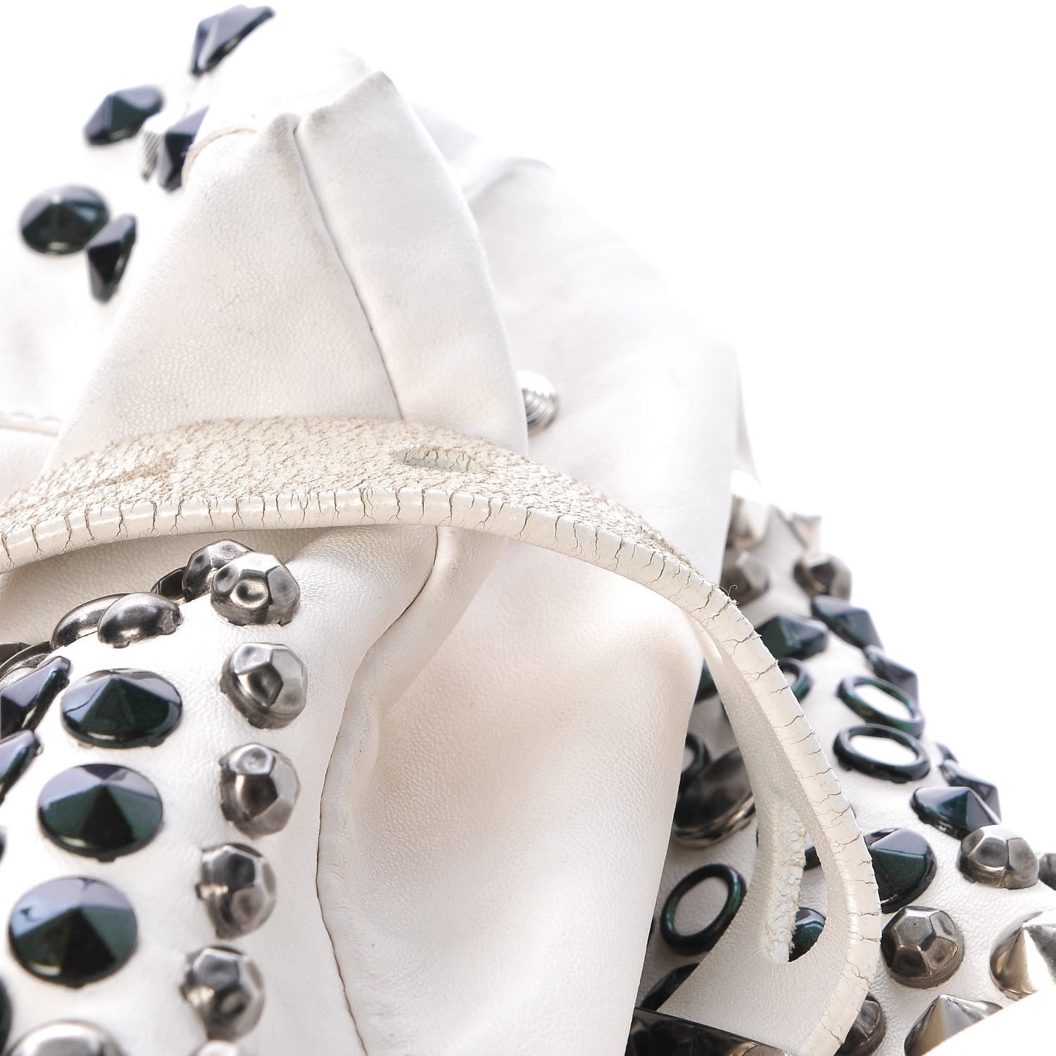 Jimmy Choo Calfskin Studded Lola Tote White 9 of 12