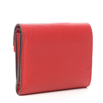 Louis Vuitton Grained Calfskin Monogram Double V Compact Wallet Rubis 2 of 7