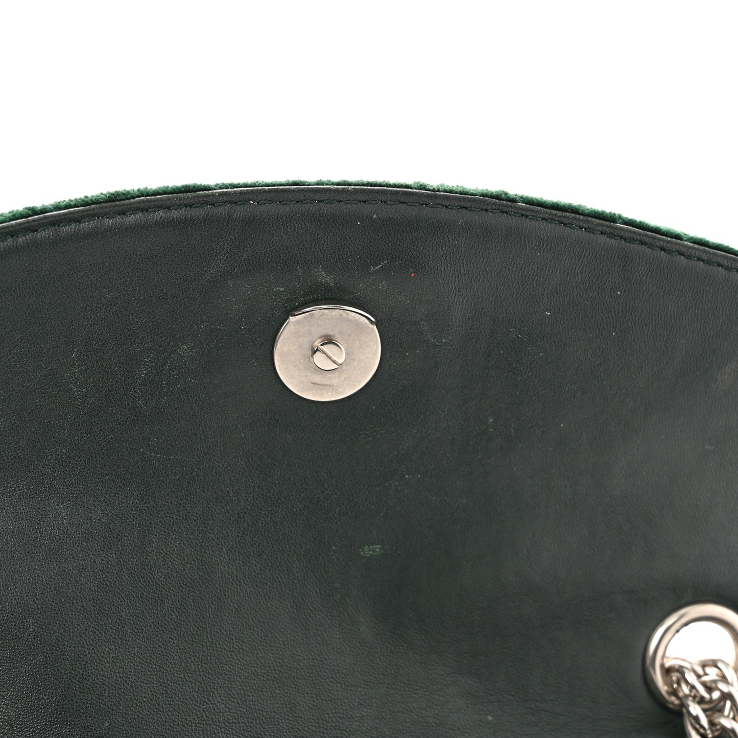 Velvet Logo Matelasse S BB Round Shoulder Bag Vert Emeraude