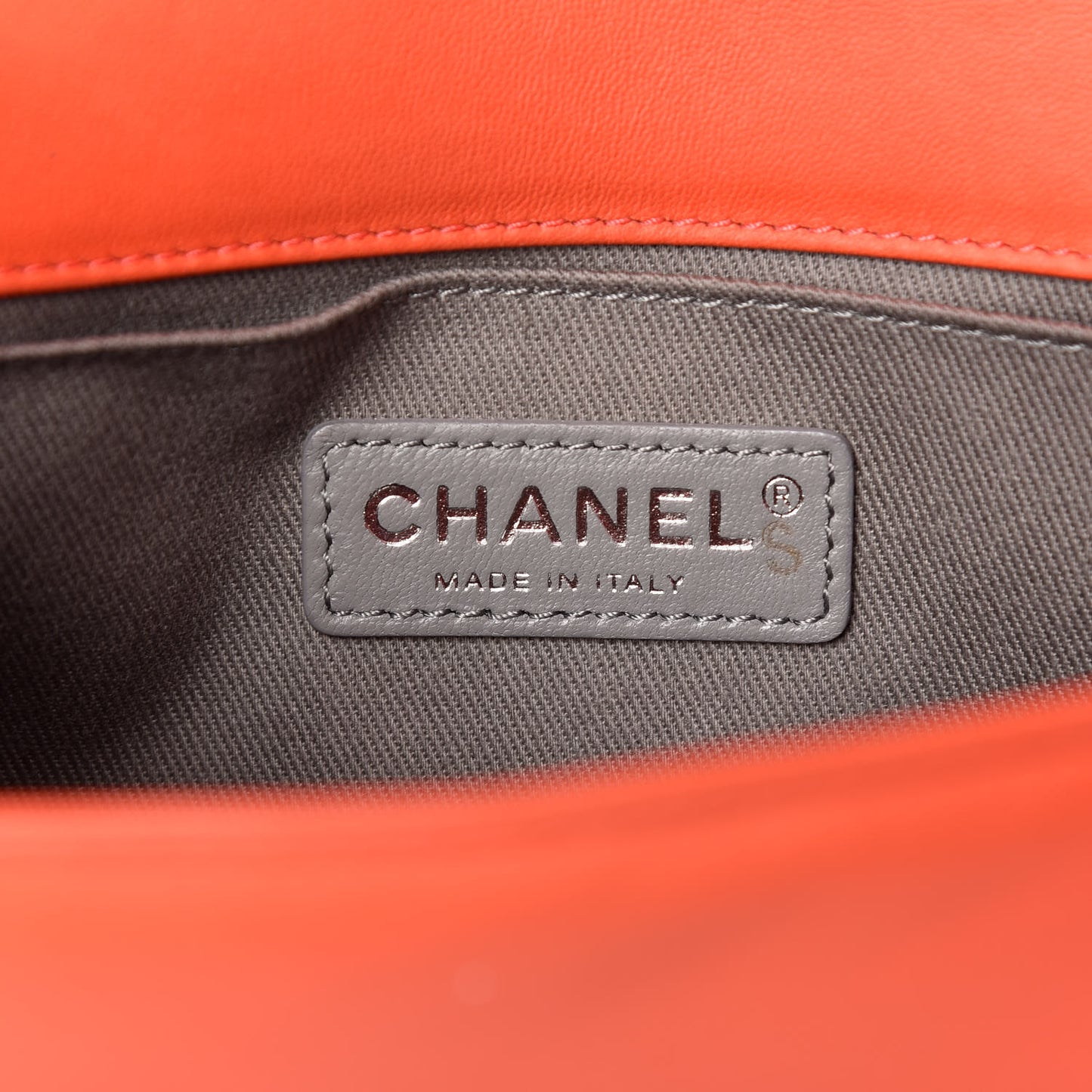 Lambskin Stingray Quilted Small Boy Flap Orange