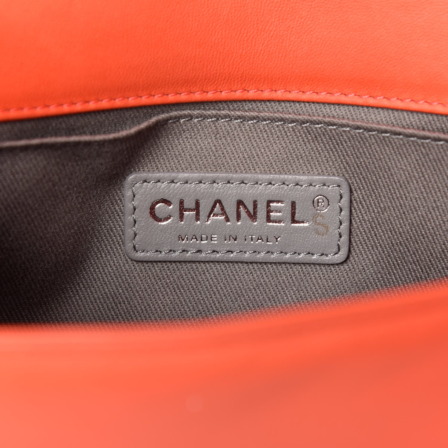 Chanel Lambskin Stingray Quilted Small Boy Flap Orange 6 of 12