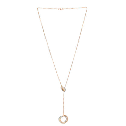 Cartier 18K Pink Yellow White Gold Diamond Trinity Lariat Necklace 3 of 5