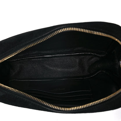 Saint Laurent Suede Matelasse Monogram Mini Lou Camera Bag Black 3 of 8
