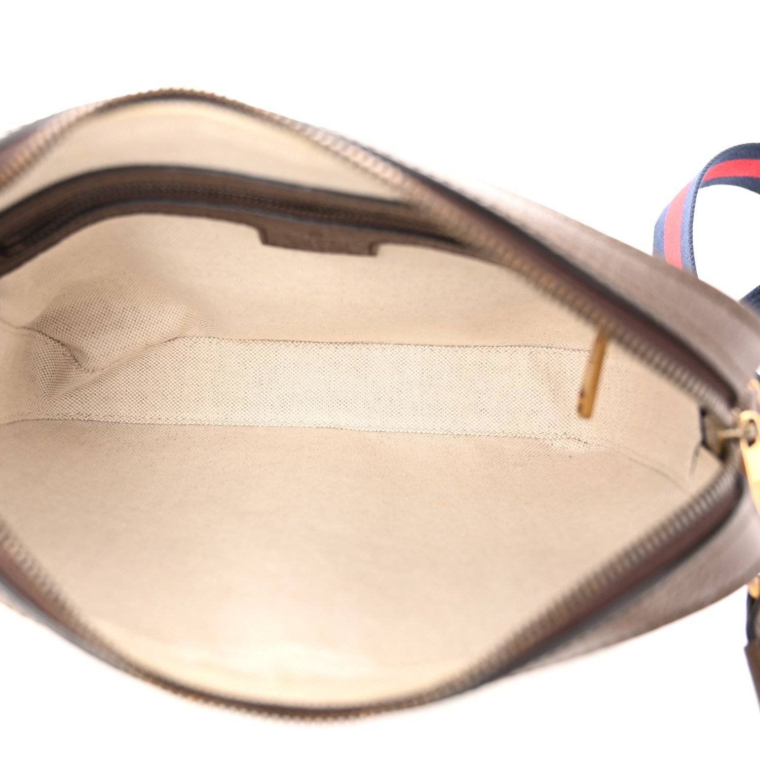 Gucci GG Supreme Monogram Textured Dollar Calfskin Web Ophidia Wristlet Shoulder Bag Beige Ebony New Acero 5 of 11