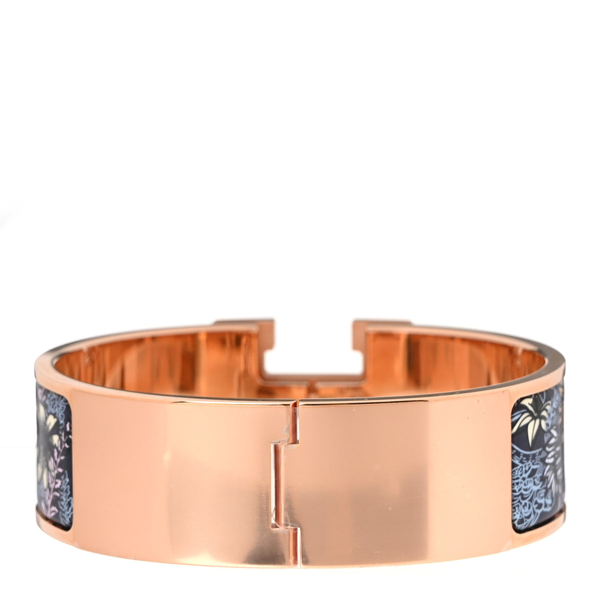 Hermes Enamel Printed Wide Sous Un Battement D'Ailes Clic Clac H Bracelet GM Galaxie 3 of 4