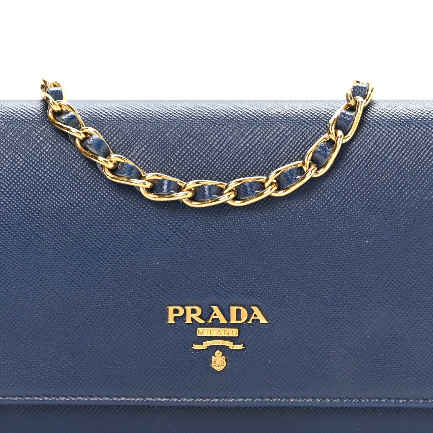 Saffiano Metal Oro Chain Wallet Bleuette