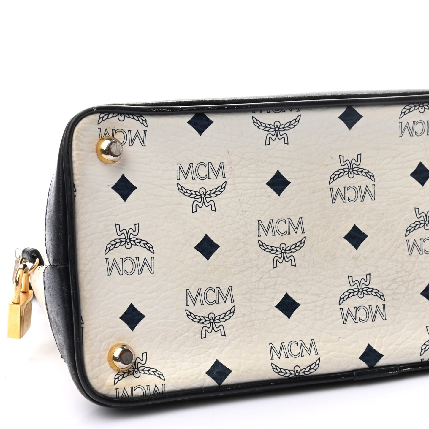 Visetos Medium Heritage Bowler Bag White