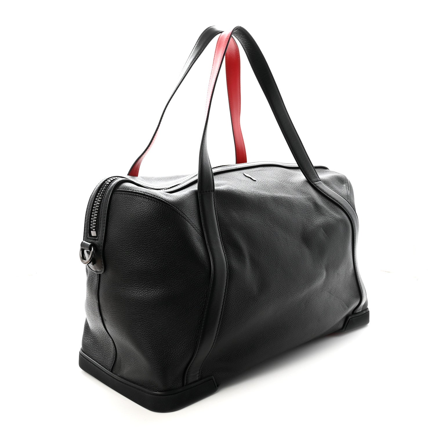 Christian Louboutin Studded Denim Calfskin Duffle Black 3 of 9