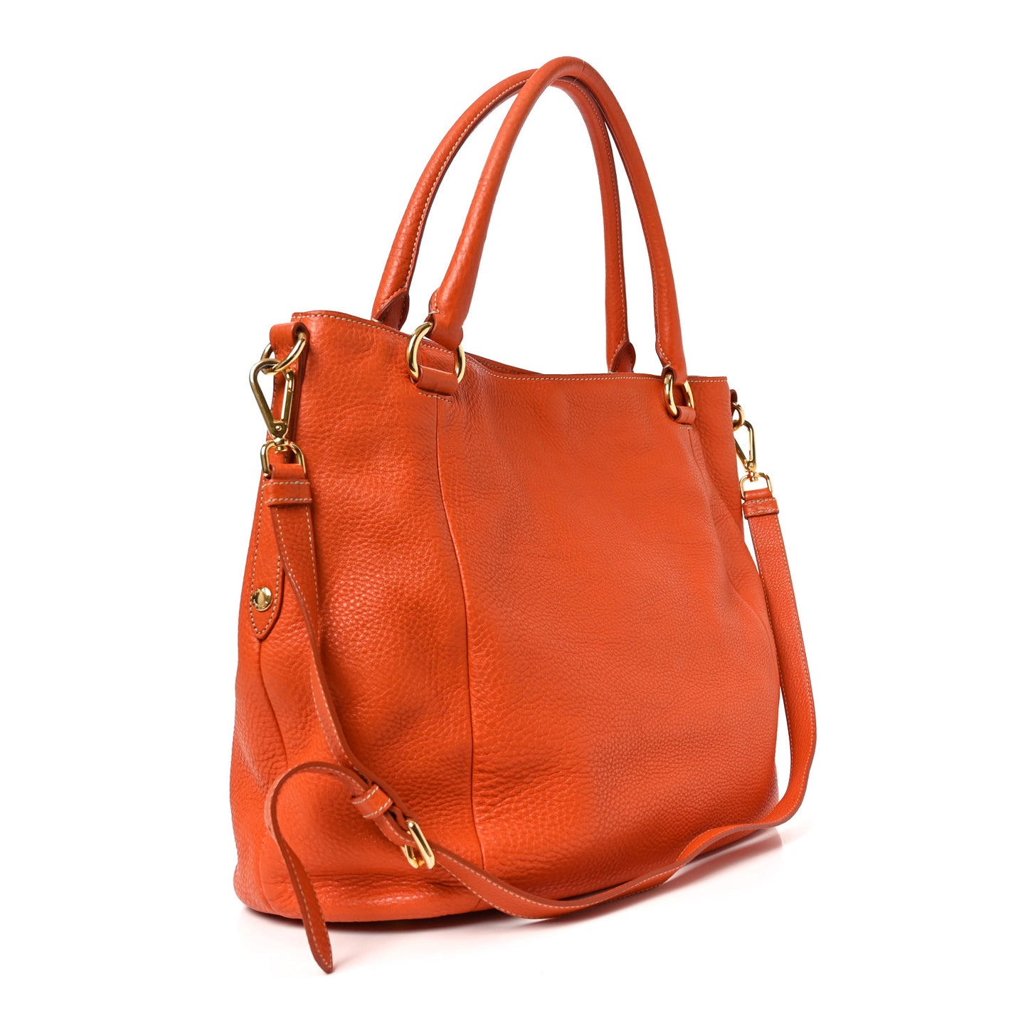 Vitello Daino Shopping Tote Papaya