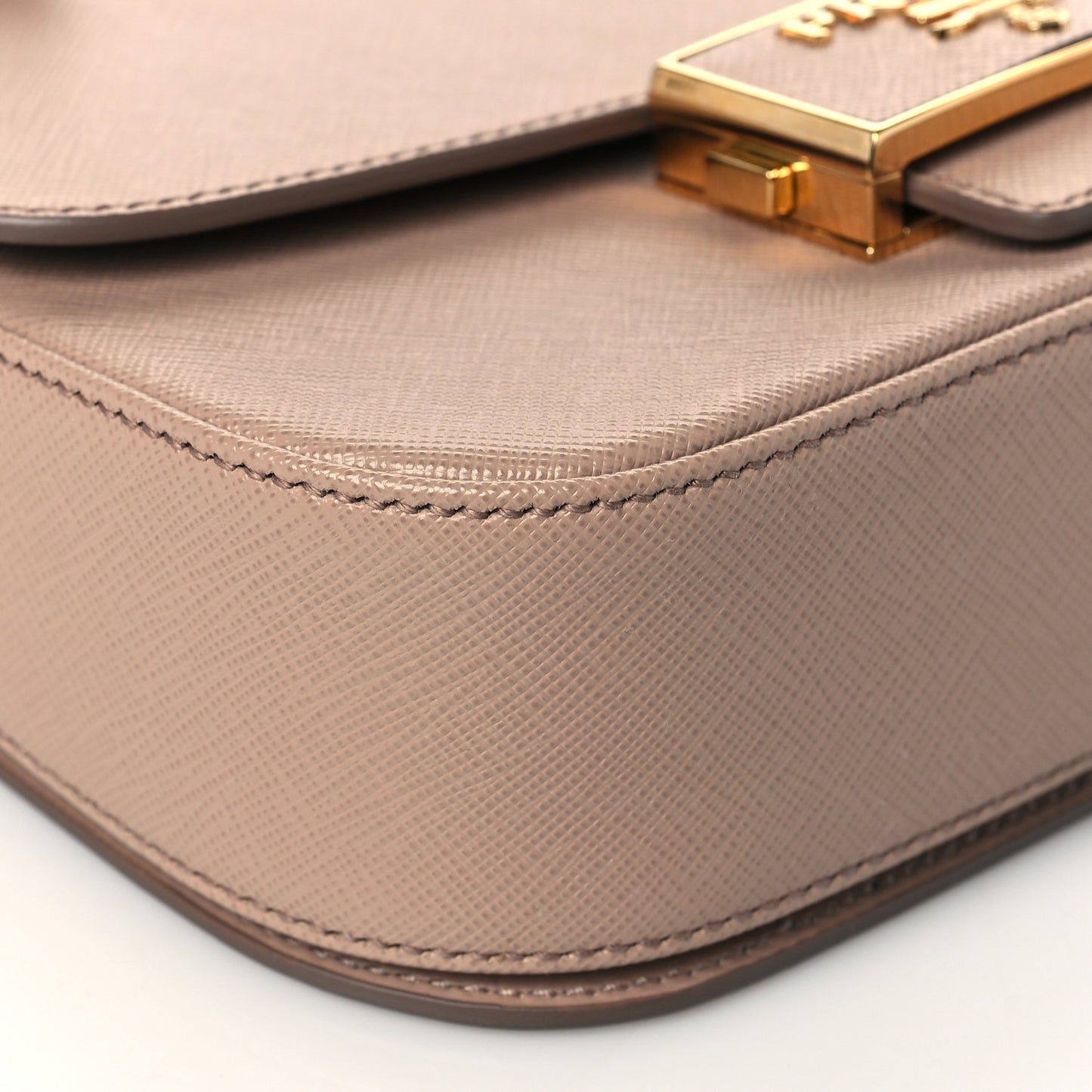 Saffiano Lux Embleme Flap Shoulder Bag Cipria