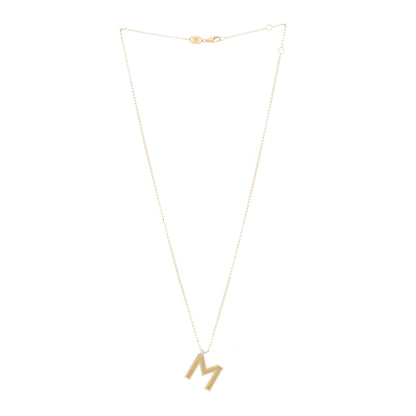 Roberto Coin 18K Yellow Gold Diamond Princess Initial M Pendant Necklace 3 of 4