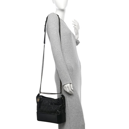 Chanel Aged Calfskin Quilted Medium Gabrielle Hobo Black 2 of 10