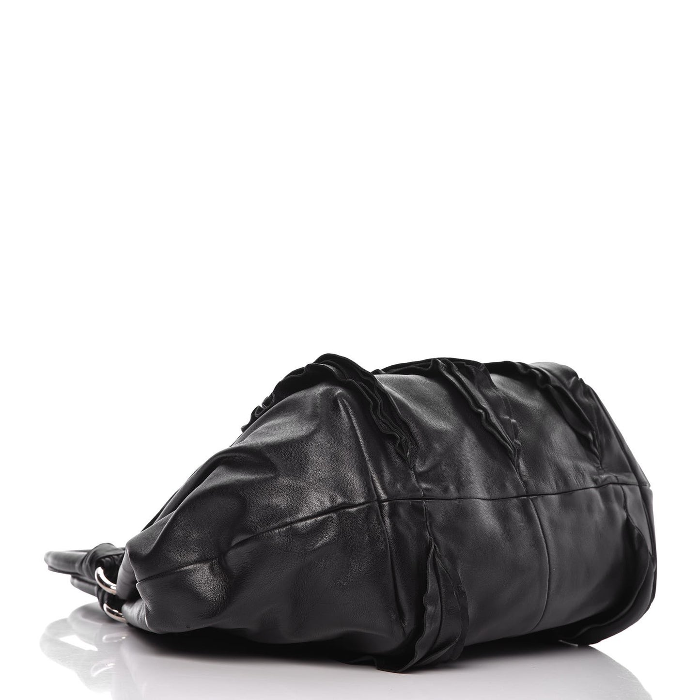 Nappa Ruffle Bag Black
