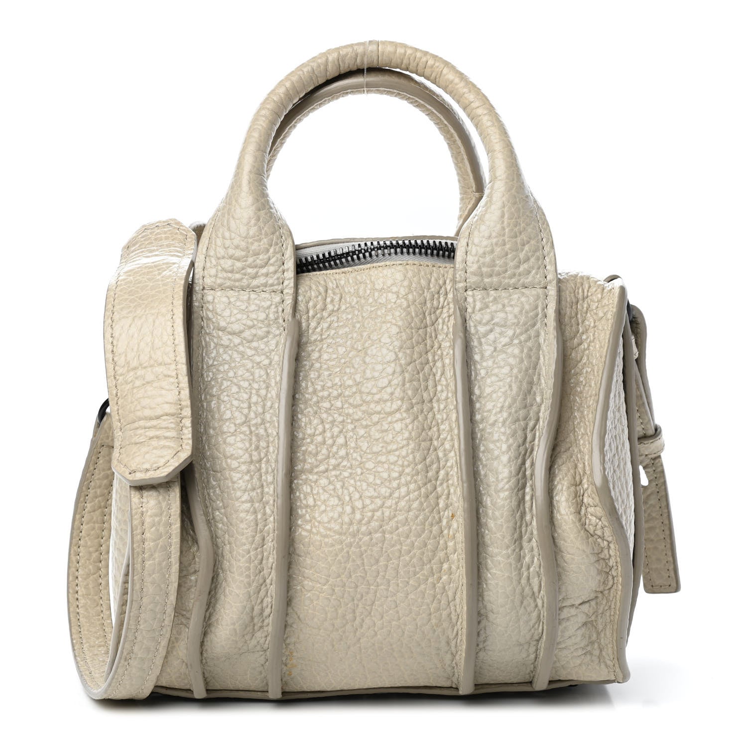Alexander Wang Pebbled Lambskin Inside Out Rocco Matte Black Hardware Chalk 1 of 10
