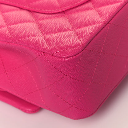 Chanel Caviar Quilted Medium Double Flap Dark Pink 10 of 11