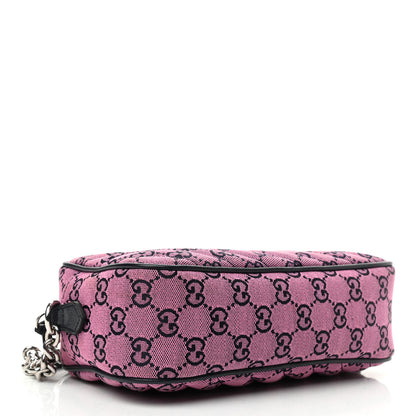 Gucci Monogram Multicolor Matelasse Diagonal Small GG Marmont Chain Shoulder Bag Pink Blue 4 of 10
